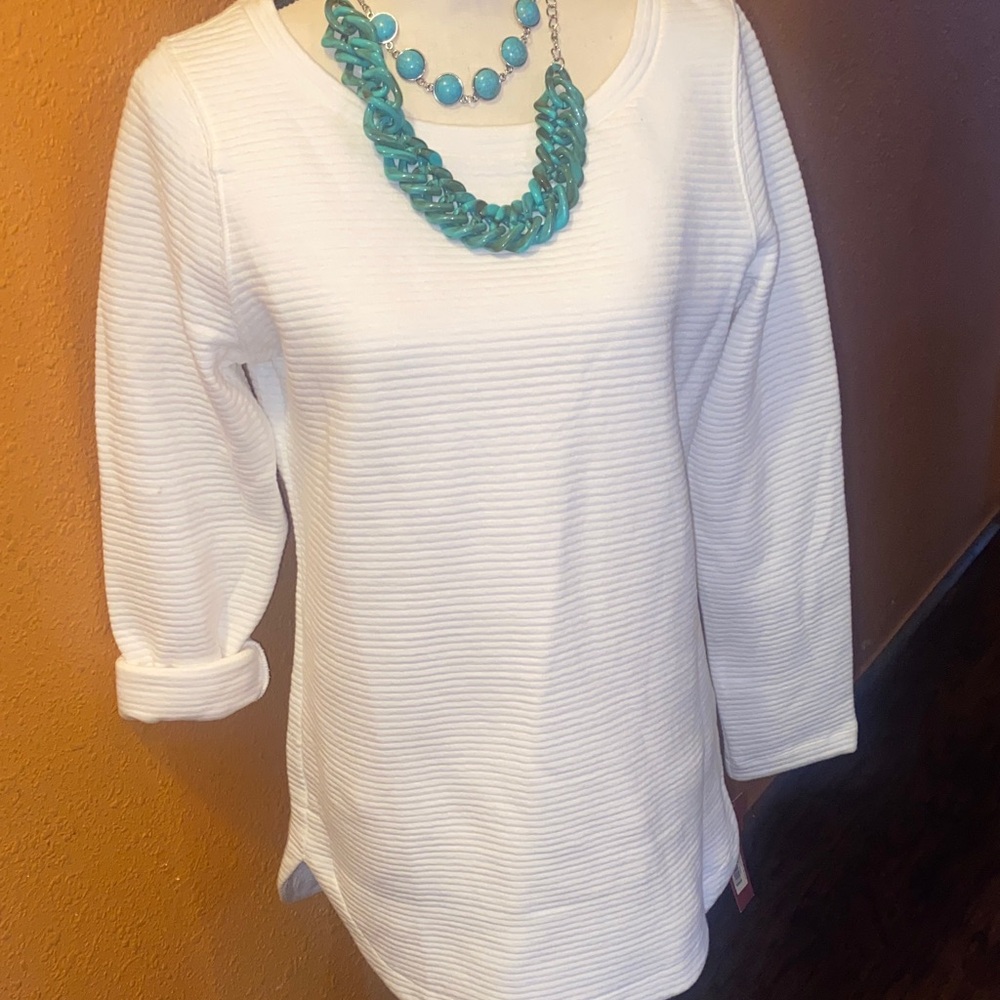 Merona Women's White Ribbed Tunic